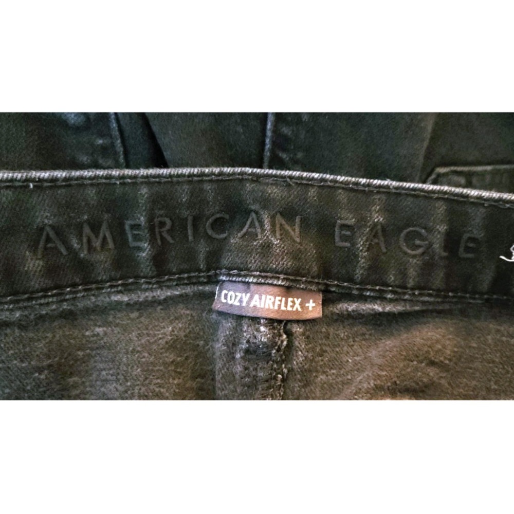 American Eagle Cozy Airflex+ Distressed Jeans Mens 33x30 (measures 34x28) Black - Picture 6 of 7